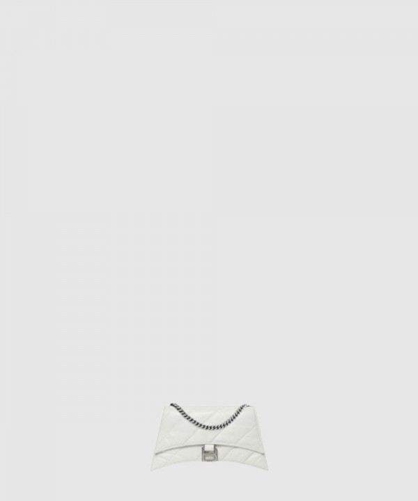 발렌시아가 크러쉬 XS 퀄트 체인 백 화이트 736016