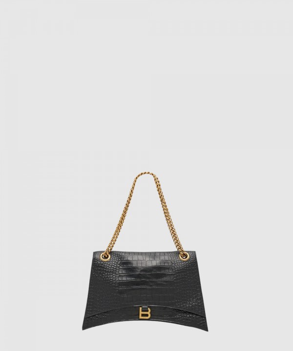 발렌시아가 크러쉬 라지 크로커다일 엠보싱 체인백 716332