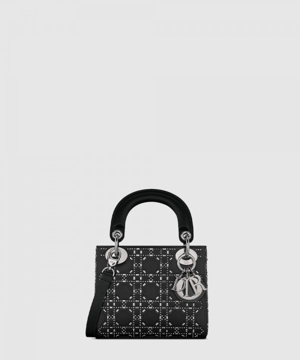 디올 Lady Dior 미니 백 블랙 새틴 M0500